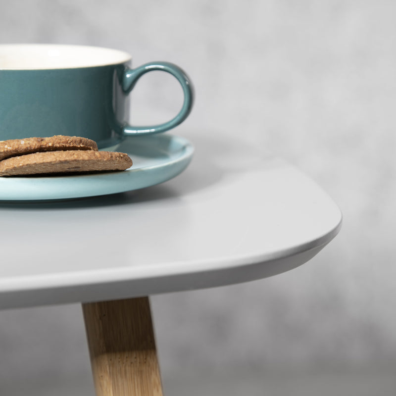 Malme Extra Large Side Table in Chalk Grey and Natural Pine