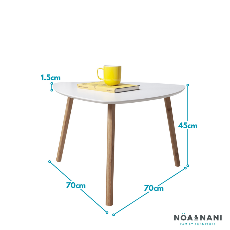 Malme Extra Large Side Table in Classic White and Natural Pine