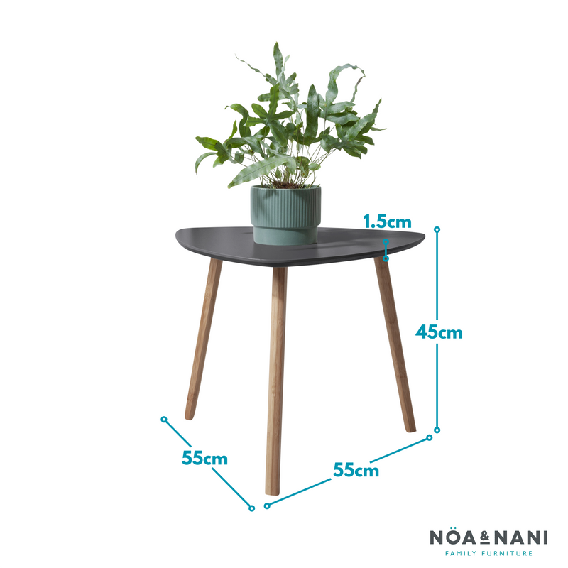 Malme Side Table Occasional Large in Storm Grey and Natural Pine