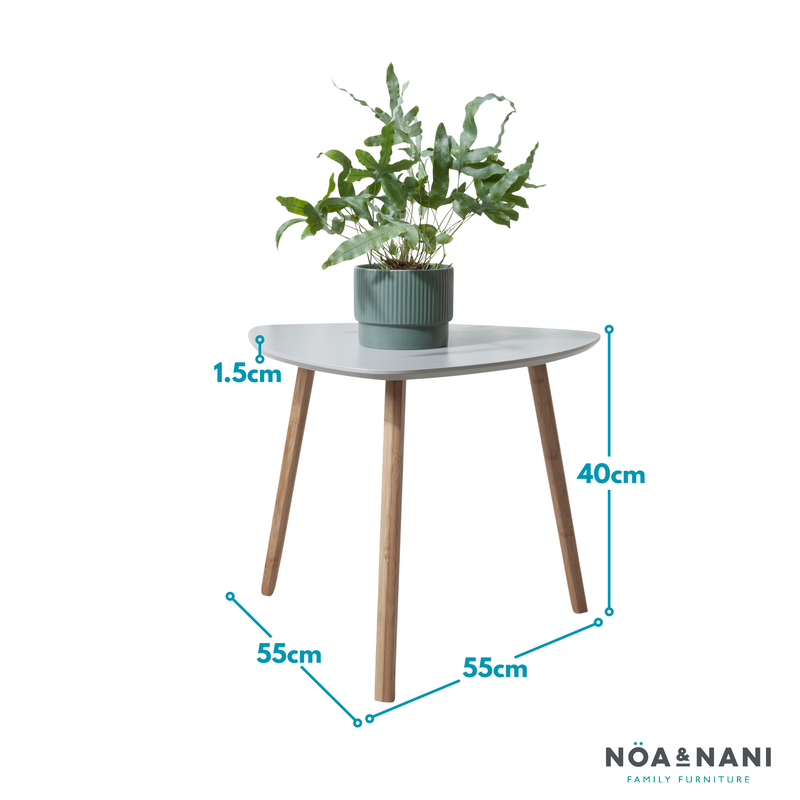 Malme Side Table Occasional Large in Chalk Grey and Natural Pine