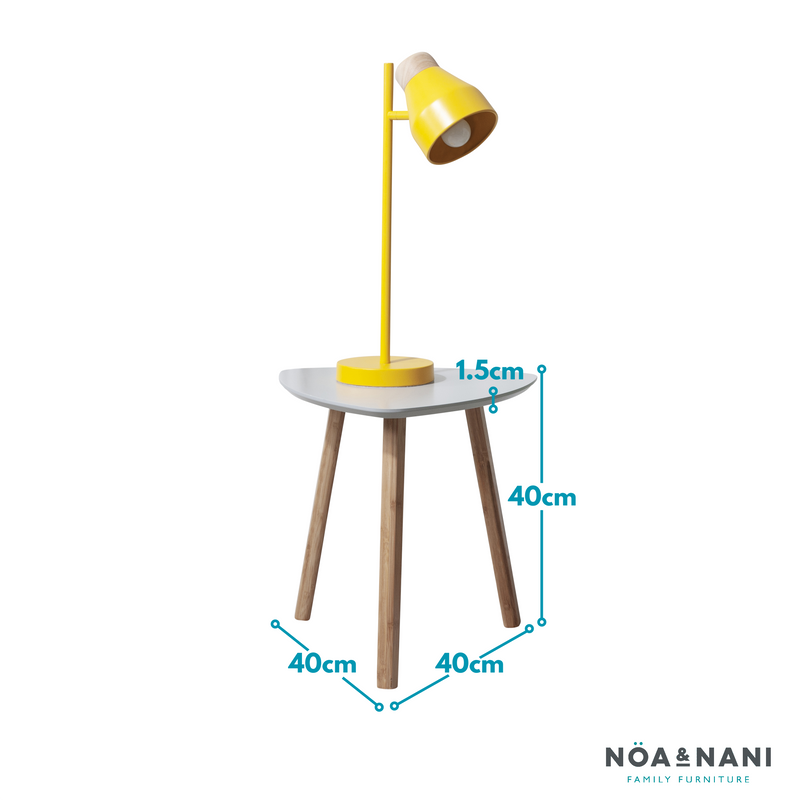 Malme Side Table Occasional Small in Chalk Grey and Natural Pine