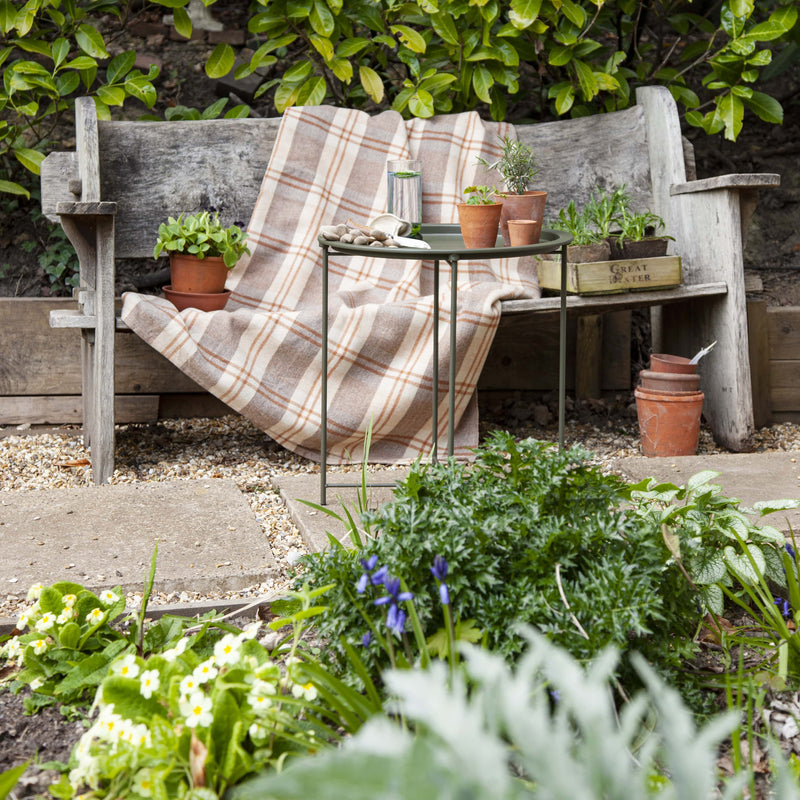Outdoor Bistro Garden Tray Table in Olive Green