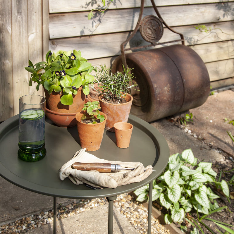 Outdoor Bistro Garden Tray Table in Olive Green