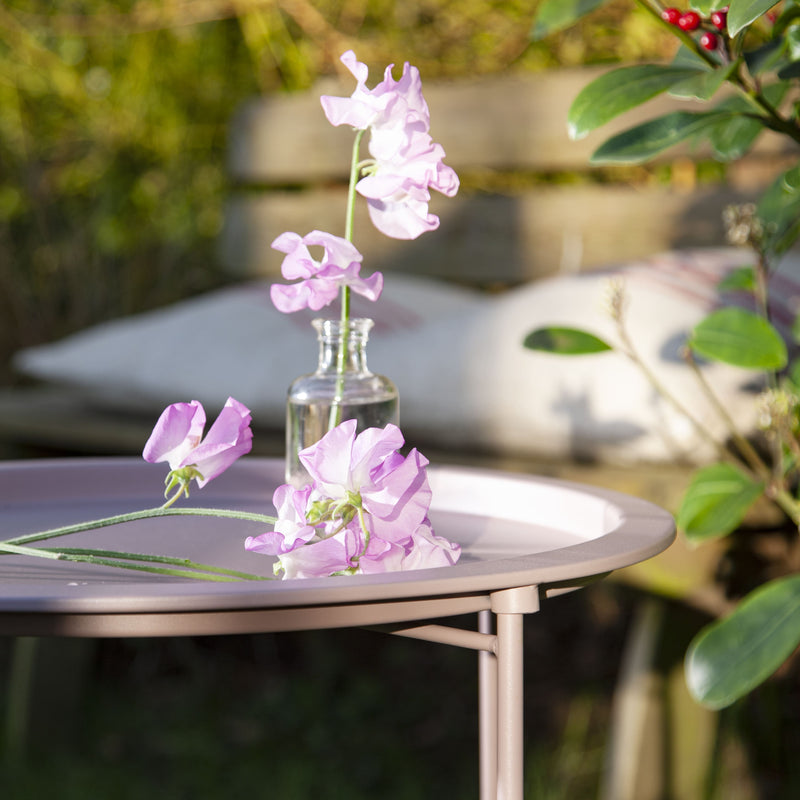 Outdoor Bistro Garden Tray Table in Blush Pink
