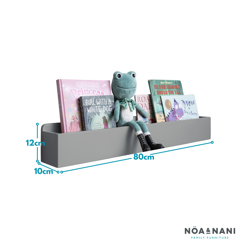 Mia Trough Floating Storage Shelf in Silk Grey