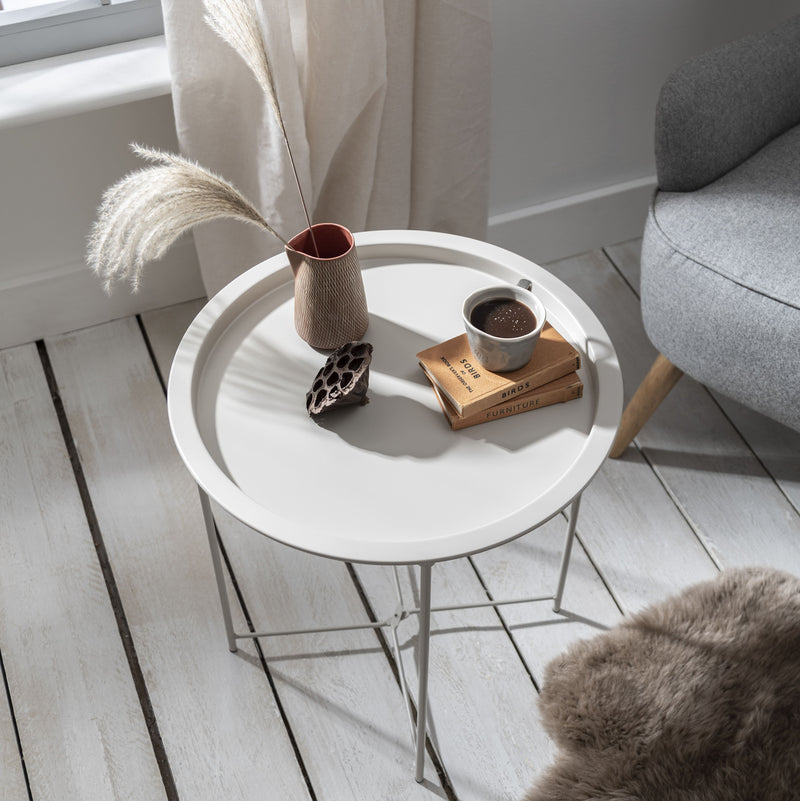 Modern Mink Metal Side Table