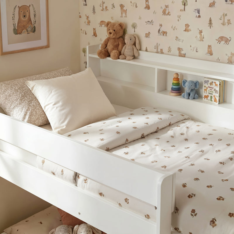 Minna Space Saving Bunk Bed with Storage Units in White