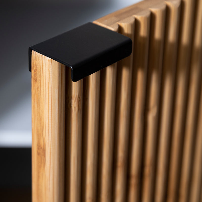 Rökstorp Sideboard with Bamboo Style Doors in Black