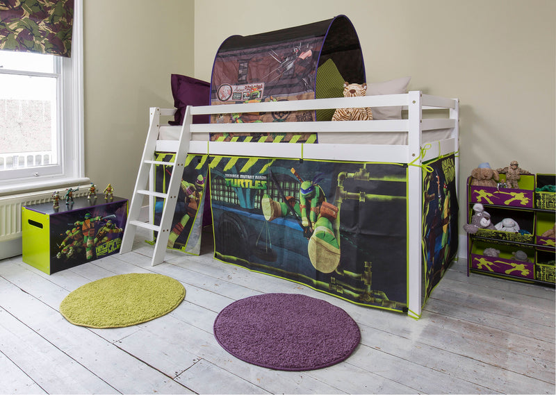 Moro Cabin Bed Midsleeper with TMNT Package in Classic White