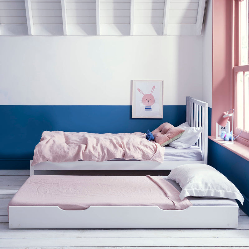 Dorset Single Bed with Pull Out Spacesaver Trundle in Classic White