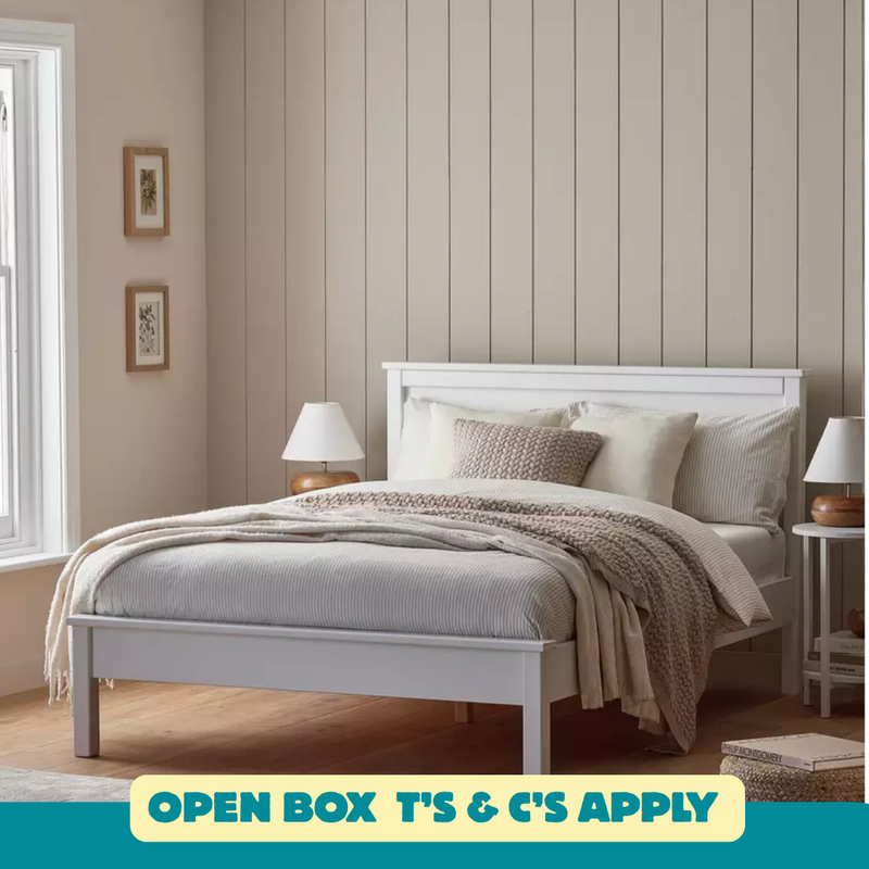 Brooklyn Double Wooden Bed Frame - White 16919205 (OpenBox- See T's & C's for details)
