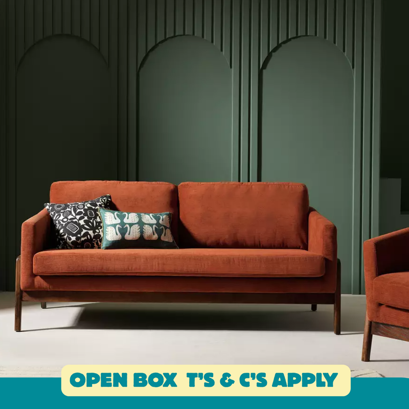 Scion Esala Fabric 3 Seater Sofa - Rust 14566784 (OpenBox- See T's & C's for details)
