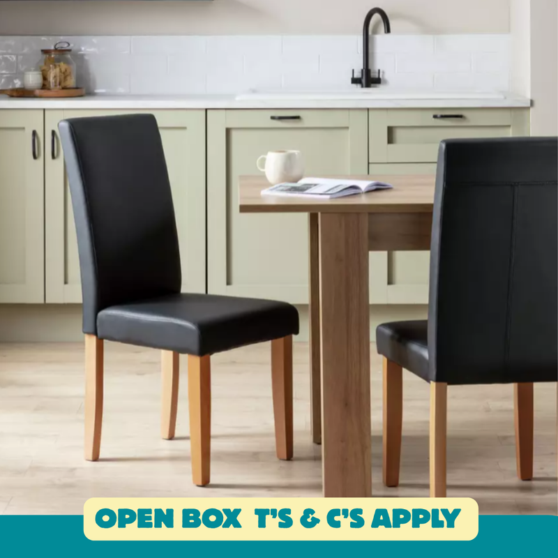 Pair of Midback Dining Chairs - Black 18586715 (OpenBox- See T's & C's for details)