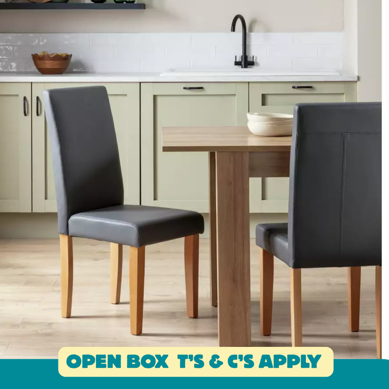 Pair of Midback Dining Chairs - Charcoal 18490980 (OpenBox- See T's & C's for details)