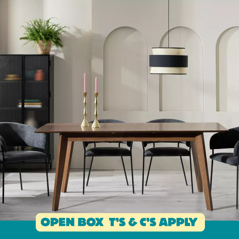 Callan Extending Wood Veneer 4-6 Seater Dining Table 14840132 (OpenBox- See T's & C's for details)