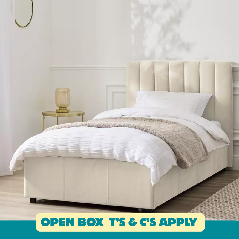 Pandora Single Drawer Storage Bed Frame - Cream 17440216 (OpenBox- See T's & C's for details)