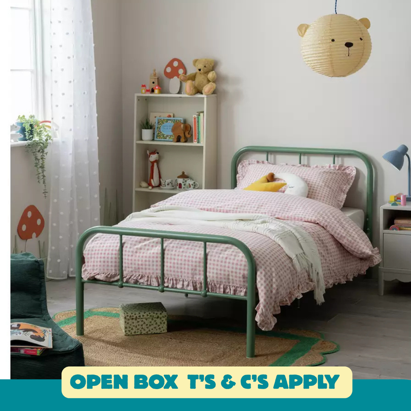 Charlie Single Metal Bed Frame - Green 13138986 (OpenBox- See T's & C's for details)