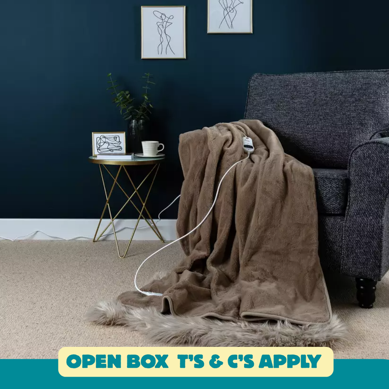Elegantly Warm Luxury Heated Throw - Natural 13129744 (OpenBox- See T's & C's for details)