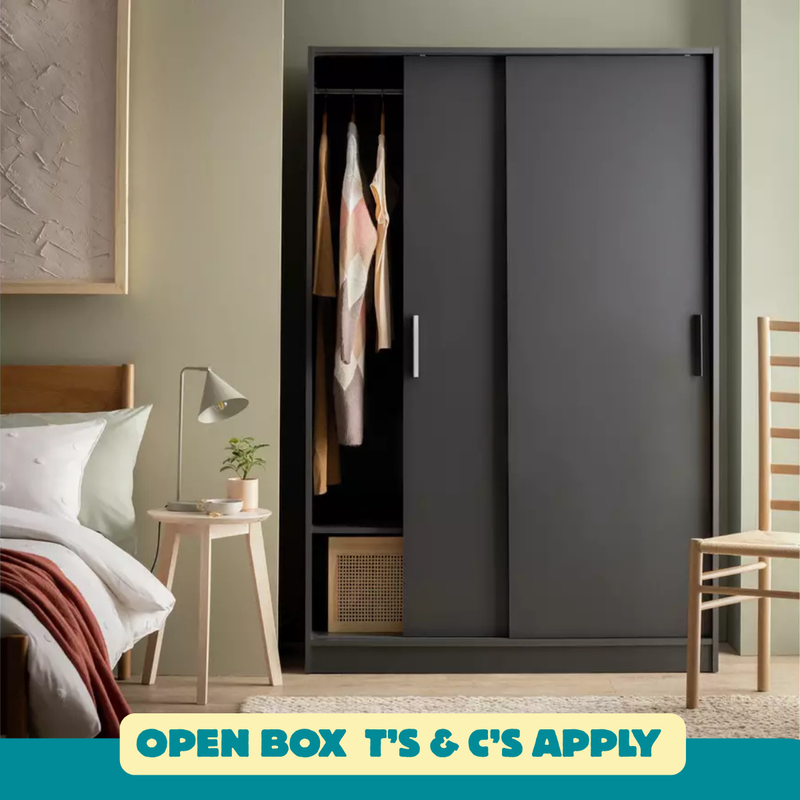 Nova 2 Door Sliding Wardrobe - Anthracite 14631341 (OpenBox- See T's & C's for details)