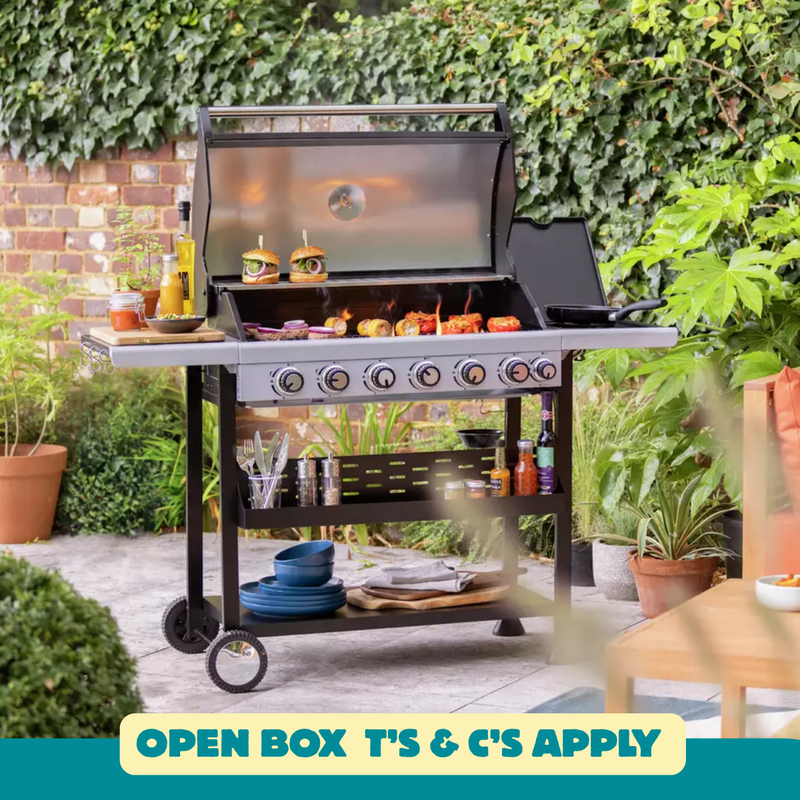 Premium 6 Burner Gas BBQ - Black 19647079 (OpenBox- See T's & C's for details)