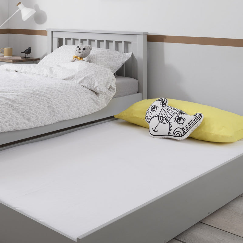 Hampshire Single Bed Frame with Olaf Trundle in Silk Grey