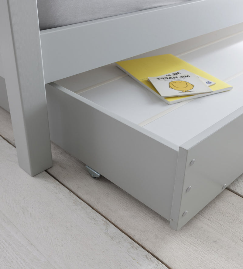 Hampshire Single Bed Frame with Olaf Trundle in Silk Grey