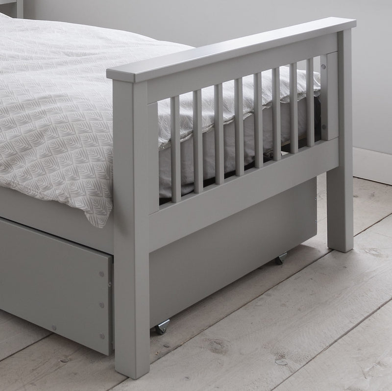 Hampshire Single Bed Frame with Olaf Trundle in Silk Grey