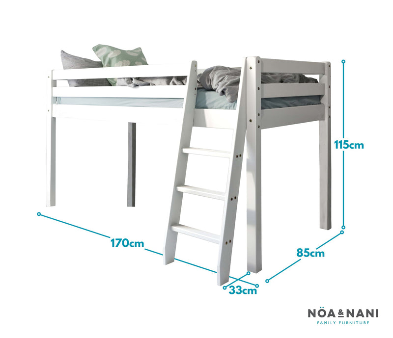 Ontario Cabin Bed Midsleeper Shorty in Classic White