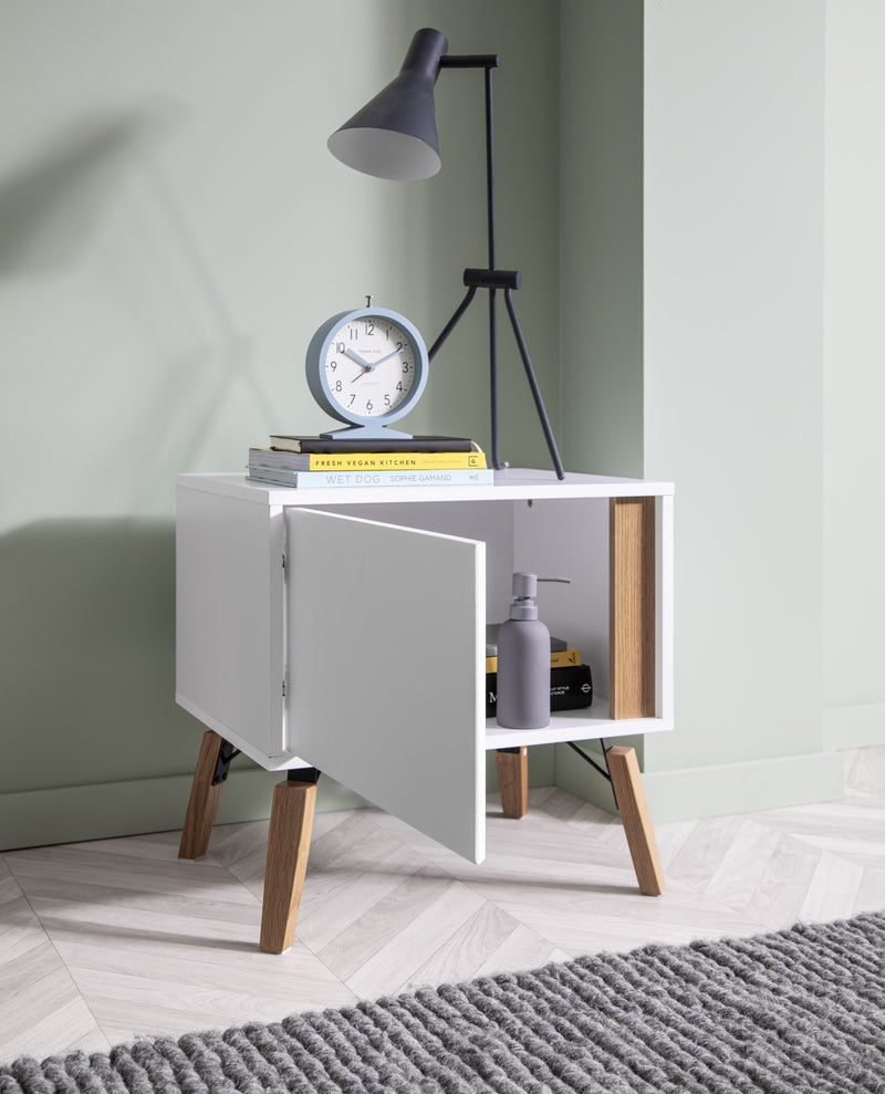 Otto Bedside Table in Classic White