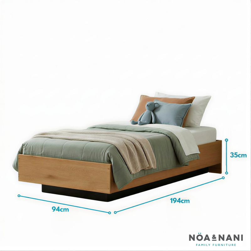 Koping Single Gas Lift Ottoman Bed with Storage in Natural Pine