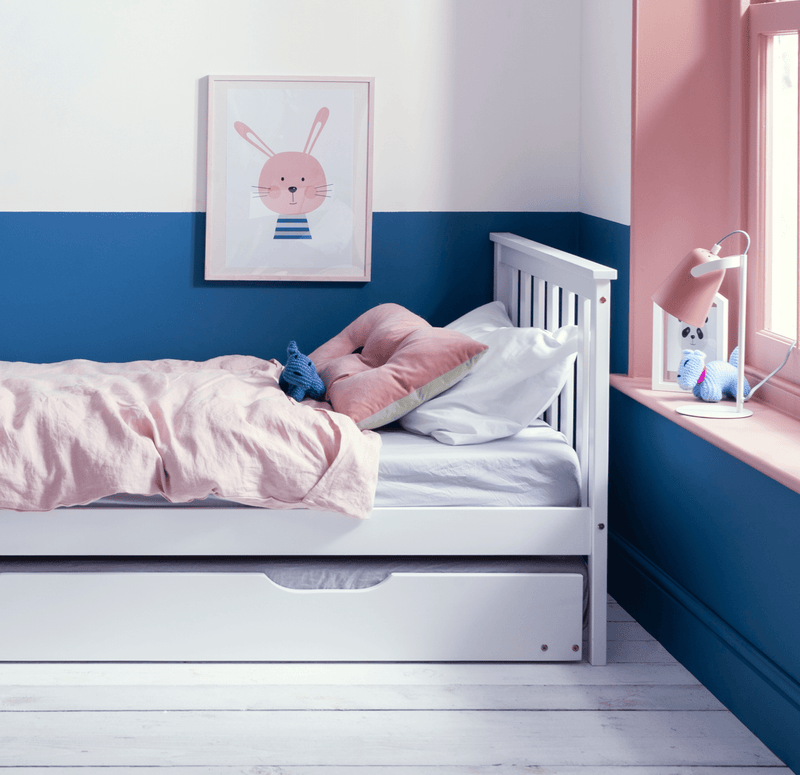 Dorset Single Bed with Pull Out Spacesaver Trundle in Classic White