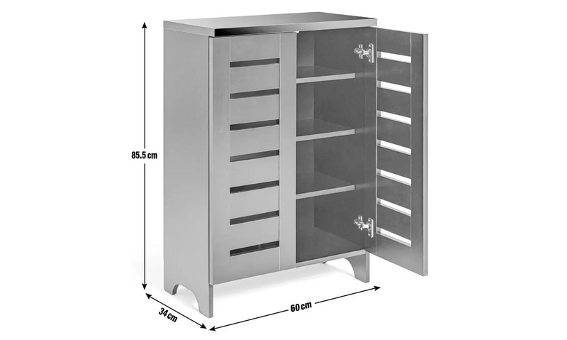 Slatted Shoe Cabinet - Black 4707938 (OpenBox- See T's & C's for details)