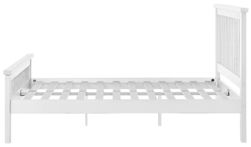 Aubrey Double Wooden Bed Frame - White 14637589 (OpenBox- See T's & C's for details)