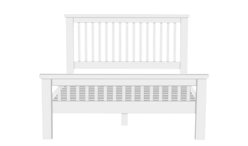 Aubrey Double Wooden Bed Frame - White 14637589 (OpenBox- See T's & C's for details)