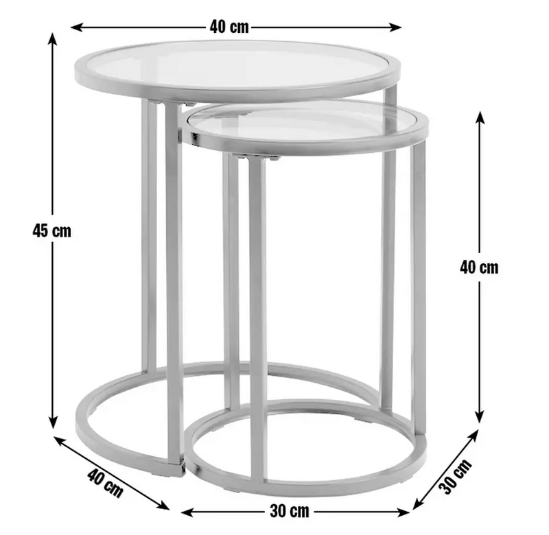 Boutique Nest of 2 Tables - Silver 13208706 (OpenBox- See T's & C's for details)