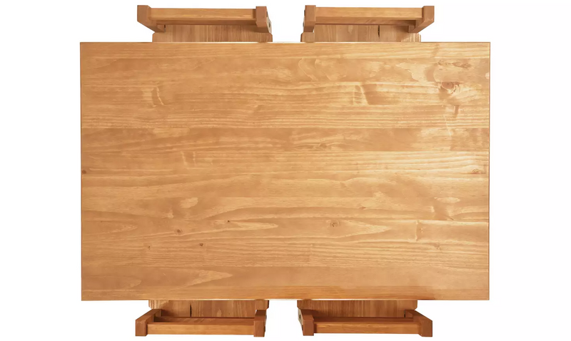 Raye Light Wood Dining Table & 4 Light Wood Chair 17095513 (OpenBox- See T's & C's for details)