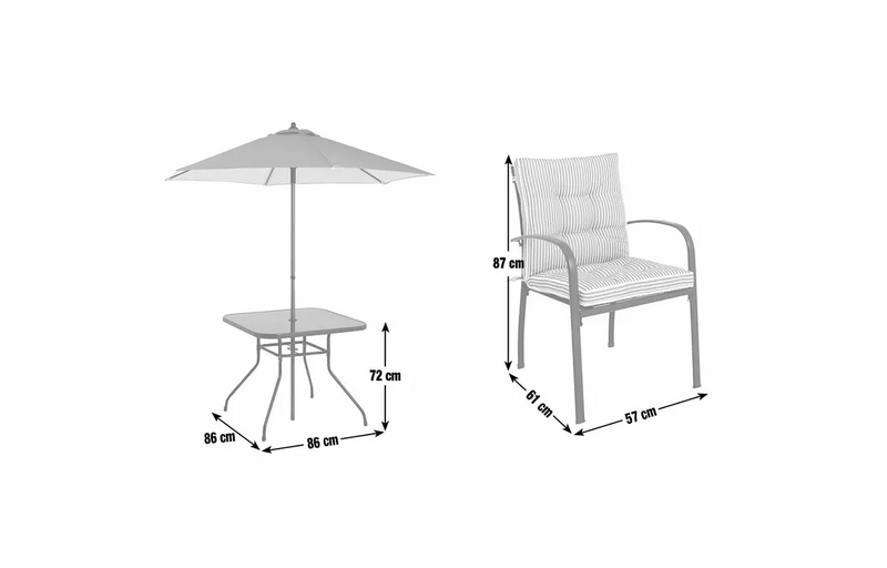 Classic 4 Seater Metal Patio Set 17742392 (OpenBox- See T's & C's for details)