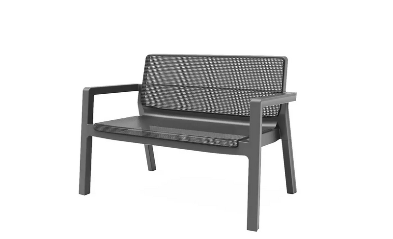 4 Seater Plastic Garden Sofa Set - Dark Grey 14524379 (OpenBox- See T's & C's for details)
