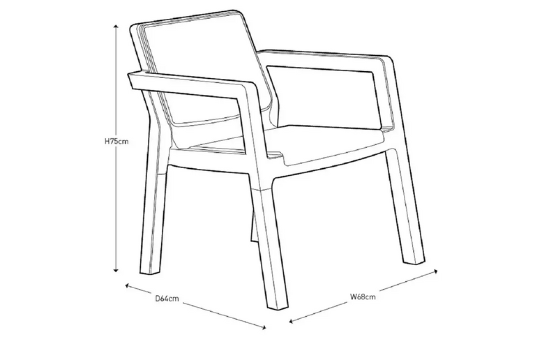 4 Seater Plastic Garden Sofa Set - Dark Grey 14524379 (OpenBox- See T's & C's for details)