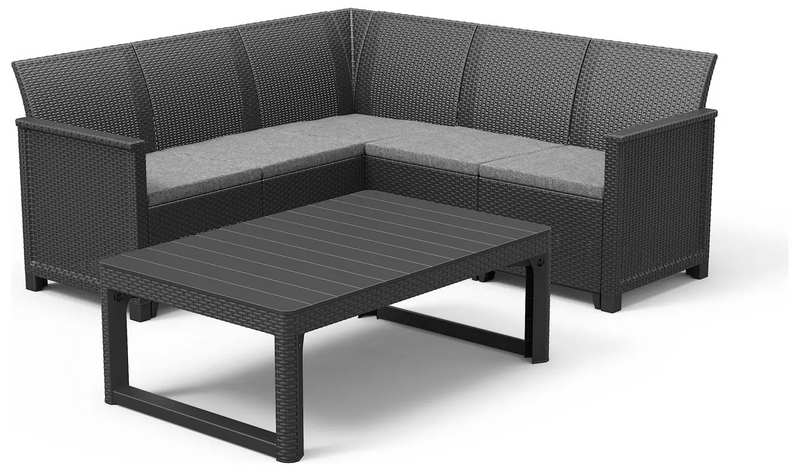 5 Seater Rattan Effect Garden Corner Sofa Set 15812671 (OpenBox- See T's & C's for details)