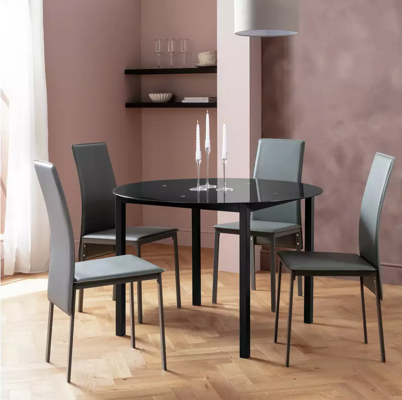 Lido Grey Dining Table & 4 Grey Chairs 19224557