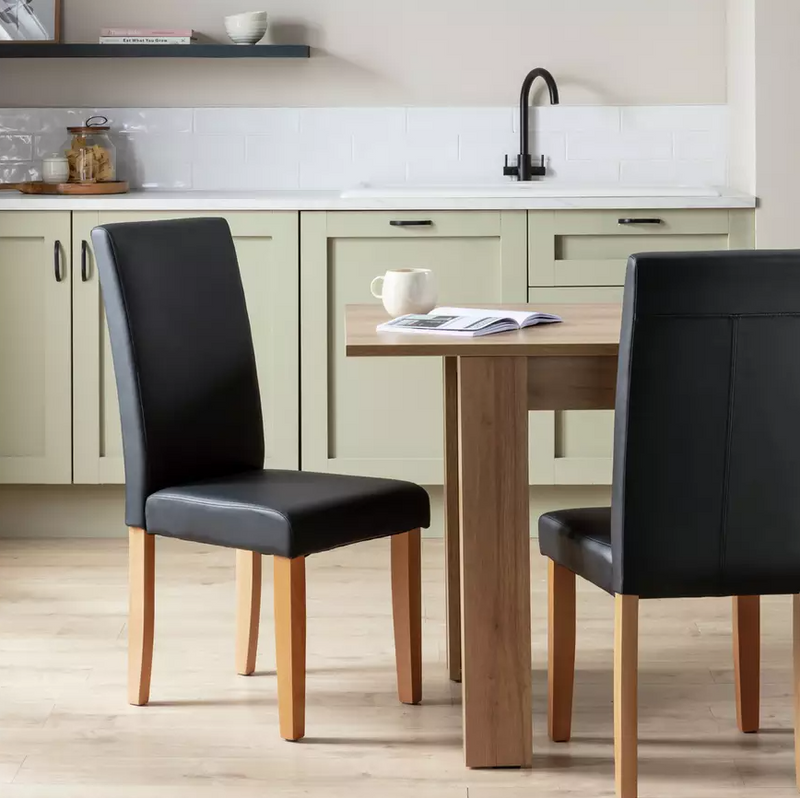 Pair of Midback Dining Chairs - Black 18586715