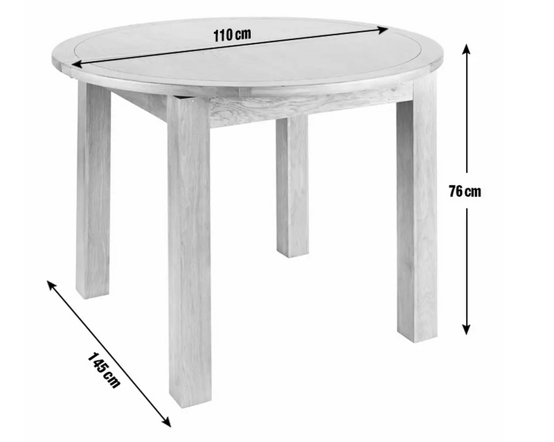 Ashwell 4 Seater Oak Dining Table - Natural 13086533