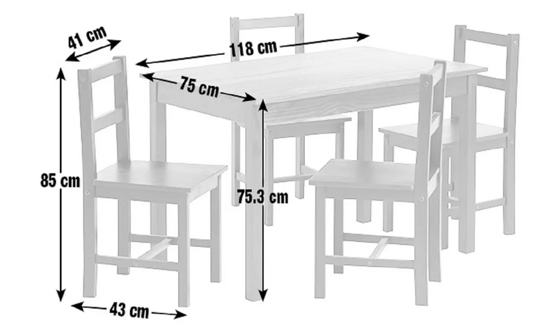 Raye White Dining Table & 4 White Chairs 13493580