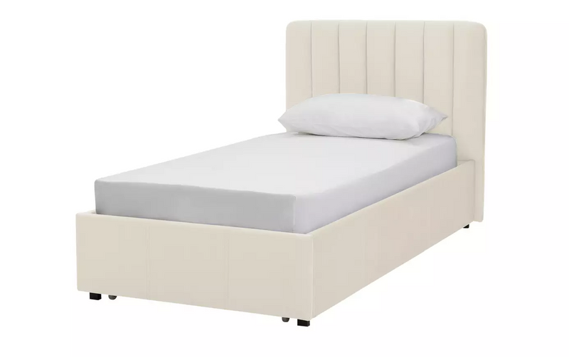 Pandora Single Drawer Storage Bed Frame - Cream 17440216