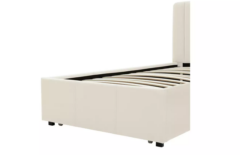 Pandora Single Drawer Storage Bed Frame - Cream 17440216