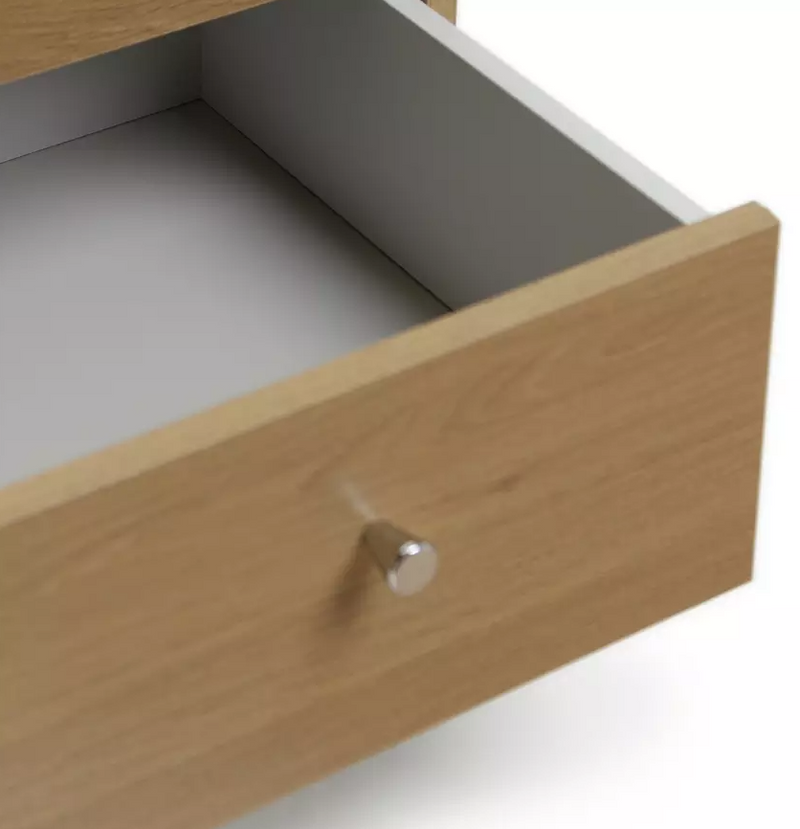 3 Drawer Bedside Table - Oak Effect 15410688
