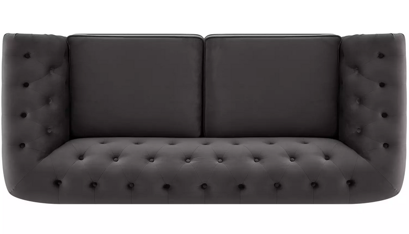 Chesterfield 3 Seater Velvet Sofa Bed - Charcoal 17314452 (OpenBox- See T's & C's for details)