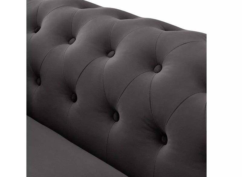 Chesterfield 3 Seater Velvet Sofa Bed - Charcoal 17314452 (OpenBox- See T's & C's for details)