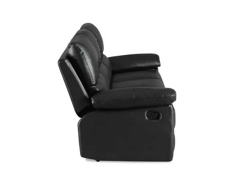 Home Toby Faux Leather 3 Seater Recliner Sofa - Black 18541224 (OpenBox- See T's & C's for details)